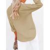 imagesiliteelon Button Down Shirts for Women Dress Shirts Long Sleeve WrinkleFree Blouse Casual Solid Office Work Tunic TopA Oxford Light Khaki