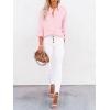 imagesiliteelon Button Down Shirts for Women Dress Shirts Long Sleeve WrinkleFree Blouse Casual Solid Office Work Tunic TopA Oxford Light Pink