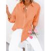 imagesiliteelon Button Down Shirts for Women Dress Shirts Long Sleeve WrinkleFree Blouse Casual Solid Office Work Tunic TopA Oxford Orange