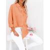 imagesiliteelon Button Down Shirts for Women Dress Shirts Long Sleeve WrinkleFree Blouse Casual Solid Office Work Tunic TopA Oxford Orange
