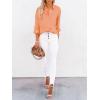 imagesiliteelon Button Down Shirts for Women Dress Shirts Long Sleeve WrinkleFree Blouse Casual Solid Office Work Tunic TopA Oxford Orange
