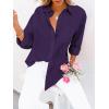 imagesiliteelon Button Down Shirts for Women Dress Shirts Long Sleeve WrinkleFree Blouse Casual Solid Office Work Tunic TopA Oxford Purple