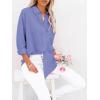 imagesiliteelon Button Down Shirts for Women Dress Shirts Long Sleeve WrinkleFree Blouse Casual Solid Office Work Tunic TopA Oxford Purplish Blue