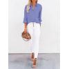 imagesiliteelon Button Down Shirts for Women Dress Shirts Long Sleeve WrinkleFree Blouse Casual Solid Office Work Tunic TopA Oxford Purplish Blue