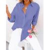 imagesiliteelon Button Down Shirts for Women Dress Shirts Long Sleeve WrinkleFree Blouse Casual Solid Office Work Tunic TopA Oxford Purplish Blue