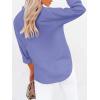 imagesiliteelon Button Down Shirts for Women Dress Shirts Long Sleeve WrinkleFree Blouse Casual Solid Office Work Tunic TopA Oxford Purplish Blue