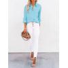 imagesiliteelon Button Down Shirts for Women Dress Shirts Long Sleeve WrinkleFree Blouse Casual Solid Office Work Tunic TopBaby Blue