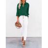 imagesiliteelon Button Down Shirts for Women Dress Shirts Long Sleeve WrinkleFree Blouse Casual Solid Office Work Tunic TopDark Green