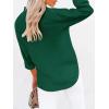 imagesiliteelon Button Down Shirts for Women Dress Shirts Long Sleeve WrinkleFree Blouse Casual Solid Office Work Tunic TopDark Green