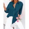 imagesiliteelon Button Down Shirts for Women Dress Shirts Long Sleeve WrinkleFree Blouse Casual Solid Office Work Tunic TopHblue02