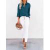 imagesiliteelon Button Down Shirts for Women Dress Shirts Long Sleeve WrinkleFree Blouse Casual Solid Office Work Tunic TopHblue02