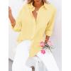 imagesiliteelon Button Down Shirts for Women Dress Shirts Long Sleeve WrinkleFree Blouse Casual Solid Office Work Tunic TopLight Yellow