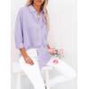 imagesiliteelon Button Down Shirts for Women Dress Shirts Long Sleeve WrinkleFree Blouse Casual Solid Office Work Tunic TopLilac