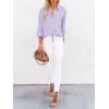 imagesiliteelon Button Down Shirts for Women Dress Shirts Long Sleeve WrinkleFree Blouse Casual Solid Office Work Tunic TopLilac
