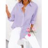 imagesiliteelon Button Down Shirts for Women Dress Shirts Long Sleeve WrinkleFree Blouse Casual Solid Office Work Tunic TopLilac