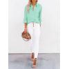 imagesiliteelon Button Down Shirts for Women Dress Shirts Long Sleeve WrinkleFree Blouse Casual Solid Office Work Tunic TopMint