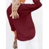 imagesiliteelon Button Down Shirts for Women Dress Shirts Long Sleeve WrinkleFree Blouse Casual Solid Office Work Tunic TopRed