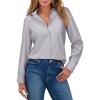 imagesiliteelon Button Down Shirts for Women Wrinkle Resistance Dress Shirts for Women Long Sleeve Work Formal Office Blouses TopsGrey