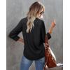 imagesiliteelon Button Down Shirts for Women Wrinkle Resistance Dress Shirts for Women Long Sleeve Work Formal Office Blouses TopsBlack