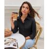 imagesiliteelon Button Down Shirts for Women Wrinkle Resistance Dress Shirts for Women Long Sleeve Work Formal Office Blouses TopsBlack