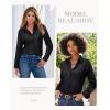 imagesiliteelon Button Down Shirts for Women Wrinkle Resistance Dress Shirts for Women Long Sleeve Work Formal Office Blouses TopsBlack