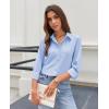 imagesiliteelon Button Down Shirts for Women Wrinkle Resistance Dress Shirts for Women Long Sleeve Work Formal Office Blouses TopsBlue