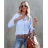 imagesiliteelon Button Down Shirts for Women Wrinkle Resistance Dress Shirts for Women Long Sleeve Work Formal Office Blouses TopsBlue