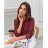 imagesiliteelon Button Down Shirts for Women Wrinkle Resistance Dress Shirts for Women Long Sleeve Work Formal Office Blouses TopsBurgundy