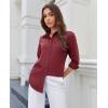 imagesiliteelon Button Down Shirts for Women Wrinkle Resistance Dress Shirts for Women Long Sleeve Work Formal Office Blouses TopsBurgundy