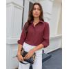 imagesiliteelon Button Down Shirts for Women Wrinkle Resistance Dress Shirts for Women Long Sleeve Work Formal Office Blouses TopsBurgundy