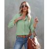 imagesiliteelon Button Down Shirts for Women Wrinkle Resistance Dress Shirts for Women Long Sleeve Work Formal Office Blouses TopsGreen