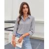 imagesiliteelon Button Down Shirts for Women Wrinkle Resistance Dress Shirts for Women Long Sleeve Work Formal Office Blouses TopsGrey