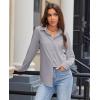 imagesiliteelon Button Down Shirts for Women Wrinkle Resistance Dress Shirts for Women Long Sleeve Work Formal Office Blouses TopsGrey