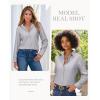 imagesiliteelon Button Down Shirts for Women Wrinkle Resistance Dress Shirts for Women Long Sleeve Work Formal Office Blouses TopsGrey