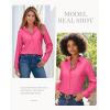 imagesiliteelon Button Down Shirts for Women Wrinkle Resistance Dress Shirts for Women Long Sleeve Work Formal Office Blouses TopsHot Pink