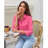 imagesiliteelon Button Down Shirts for Women Wrinkle Resistance Dress Shirts for Women Long Sleeve Work Formal Office Blouses TopsHot Pink