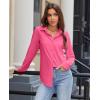 imagesiliteelon Button Down Shirts for Women Wrinkle Resistance Dress Shirts for Women Long Sleeve Work Formal Office Blouses TopsHot Pink