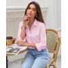 imagesiliteelon Button Down Shirts for Women Wrinkle Resistance Dress Shirts for Women Long Sleeve Work Formal Office Blouses TopsPink