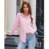 imagesiliteelon Button Down Shirts for Women Wrinkle Resistance Dress Shirts for Women Long Sleeve Work Formal Office Blouses TopsPink