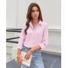 imagesiliteelon Button Down Shirts for Women Wrinkle Resistance Dress Shirts for Women Long Sleeve Work Formal Office Blouses TopsPink