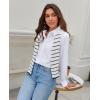 imagesiliteelon Button Down Shirts for Women Wrinkle Resistance Dress Shirts for Women Long Sleeve Work Formal Office Blouses TopsWhite