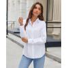 imagesiliteelon Button Down Shirts for Women Wrinkle Resistance Dress Shirts for Women Long Sleeve Work Formal Office Blouses TopsWhite