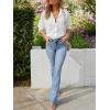 imagesiliteelon Womens Lace Shirts Dressy Button Down Shirts Embroidered Blouses Cotton Eyelet Long Sleeve Collared TopsA White