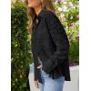 imagesiliteelon Womens Lace Shirts Dressy Button Down Shirts Embroidered Blouses Cotton Eyelet Long Sleeve Collared TopsBlack