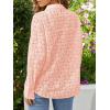 imagesiliteelon Womens Lace Shirts Dressy Button Down Shirts Embroidered Blouses Cotton Eyelet Long Sleeve Collared TopsLight Pink