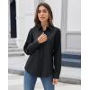 imagesiliteelon Button Down Shirts for Women Dress Shirt Cotton Long Sleeve Collared Shirt Business Work Office Blouse TopBlack