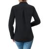 imagesiliteelon Button Down Shirts for Women Dress Shirt Cotton Long Sleeve Collared Shirt Business Work Office Blouse TopBlack