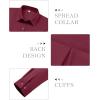 imagesiliteelon Button Down Shirts for Women Dress Shirt Cotton Long Sleeve Collared Shirt Business Work Office Blouse TopBurgundy