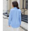 imagesiliteelon Button Down Shirts for Women Dress Shirt Cotton Long Sleeve Collared Shirt Business Work Office Blouse TopLight Blue