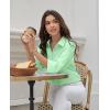 imagesiliteelon Button Down Shirts for Women Dress Shirt Cotton Long Sleeve Collared Shirt Business Work Office Blouse TopMint Green